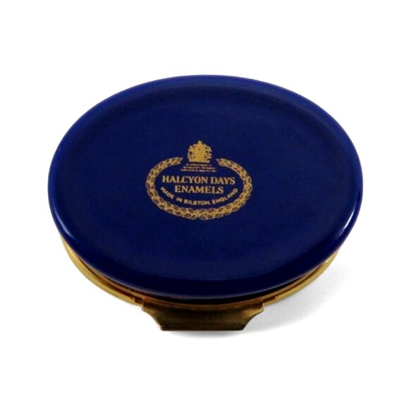 Buckingham Palace HALCYON DAYS Enamel Oval Trinket Box and Blue Presentation Box - Picture 8 of 10